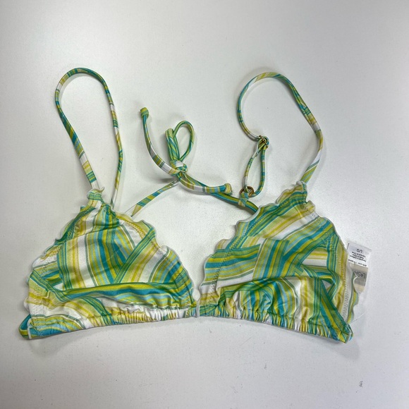L*Space Maggie Frenchi Bikini Top Size Large NEW in Over The Rainbow Green - Picture 8 of 10